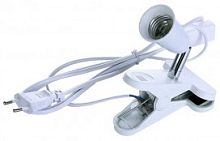 Светильник шарнир Ecola Base ЛОН E27 Прищепка Белый 30мм картинка 